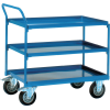 Tischwagen Bügel senkrecht 3Stahlblechwan L1000xB700mm Rand-H.40mm brillantbl