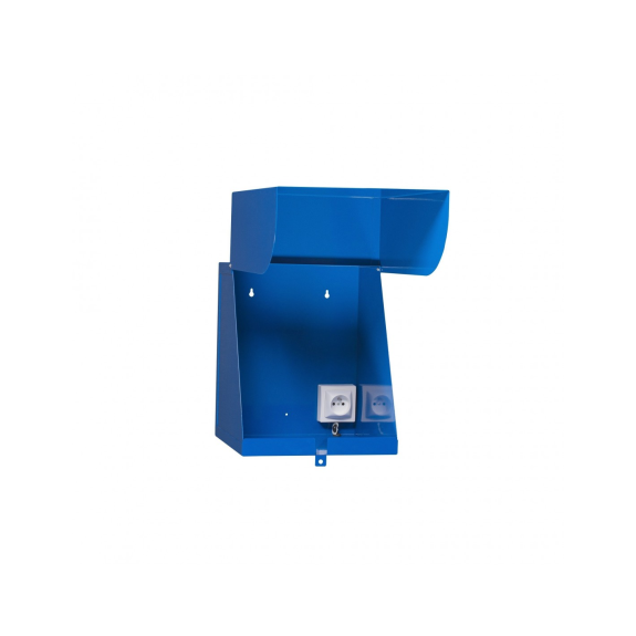 Boîte de rangement EBOX en acier avec prise électrique intégrée, taille L Boîte de rangement EBOX en acier avec prise électrique intégrée, taille L-Lire la description
