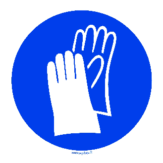 Pictogramme adhésif Gants Ø120 mm-Lire la description