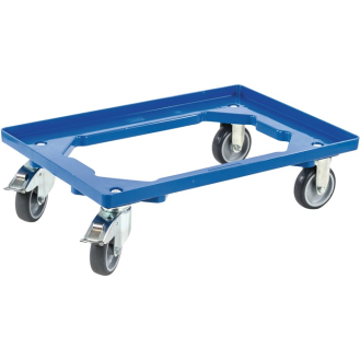 Kistenroller Trgf.250kg Gummi-Bereifung L600xB400mm Ku.blau-Beschreibung lesen