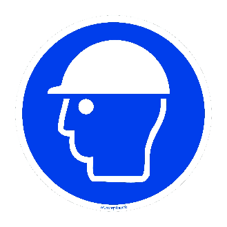 Pictogramme adhésif Casque Ø220 mm-Lire la description