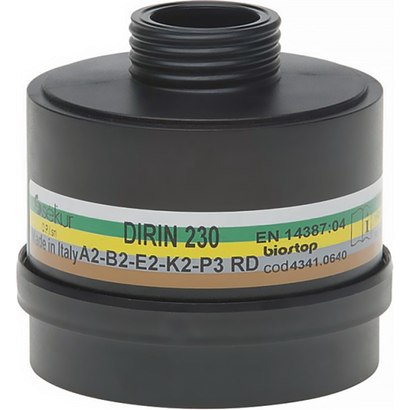 Mehrbereichskombifilter DIRIN 230 A2B2E2K2-P3R D EN 14387:2021-Beschreibung lesen