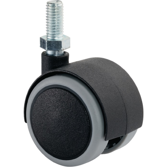 Kunststoffdoppelrolle D.40mm Trgf.30kg M8 PA grau-Beschreibung lesen
