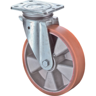Lenkrolle D.80mm Trgf.120kg m.Plte Guß-PUR-Beschreibung lesen