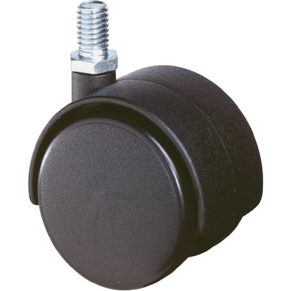 Kunststoffdoppelrolle D.50mm Trgf.40kg M10 PA schwarz RAL 9005-Beschreibung lesen