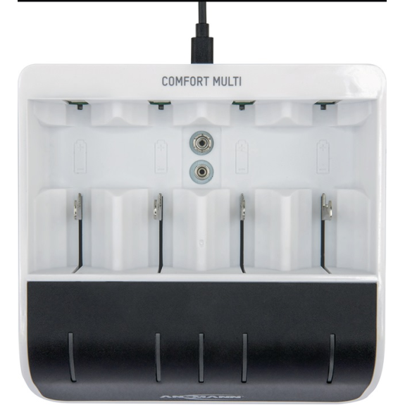 Schnellladegerät NiBC-ComfortMulti-USB-cb m.USB-Eingang 1,2 V NiMH-Beschreibung lesen