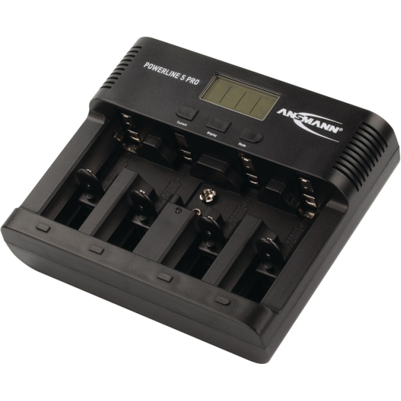 Chargeur de batterie Powerline 5 PRO pour 5 piles (AAA-9V) ou piles-Lire la description