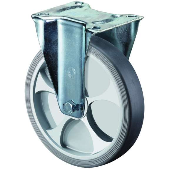 Bockrolle D.80mm Trgf.100kg thermopl.Ku.Plte L104xB80mm-Beschreibung lesen