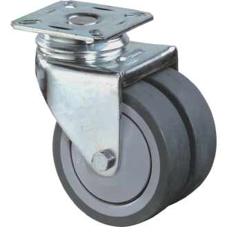 Doppel-Lenkrolle 50mm 60kg o.Festst.Gum.grau 60x60mm-Beschreibung lesen