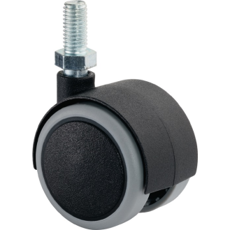 Kunststoffdoppelrolle D.50mm Trgf.50kg M10 PA grau-Beschreibung lesen