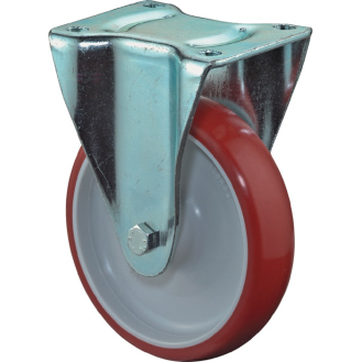 Bockrolle D.125mm Trgf.150kg Guß-PU Plte L104xB80mm-Beschreibung lesen