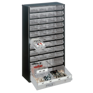 Kleinteilemagazin B306xT150xH552mm galvanisiertes Stahlbl.40 Schubl.PP-Beschreibung lesen