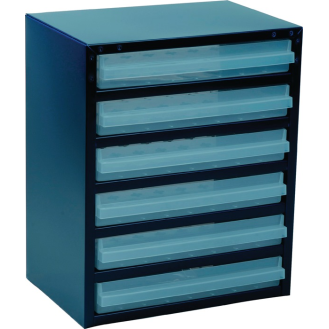 Kleinteilemagazin B357xT255xH435mm galvanisiertes Stahlbl.6 Schubl.-Beschreibung lesen
