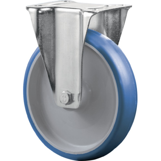 Bockrolle D.100mm Trgf.125kg PU Plte L104xB80mm-Beschreibung lesen