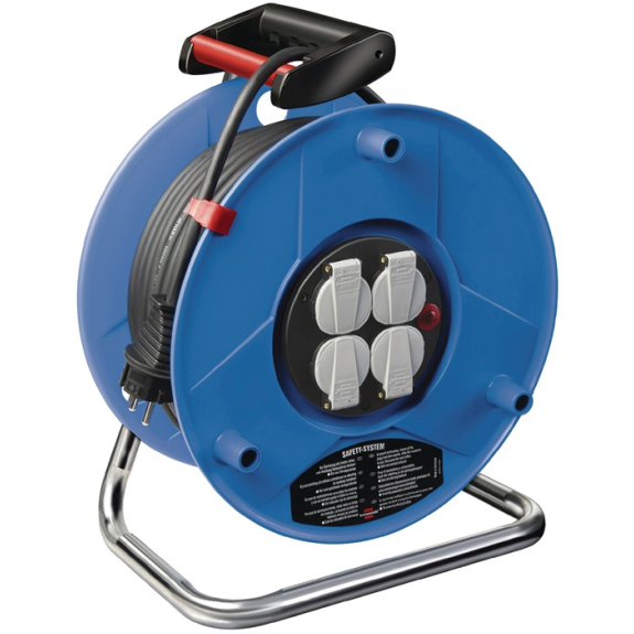 Kabeltrommel Garant 25m H05VV-F 3x1,5 mm² 240mm 4 Schutzkon.steckd. Kabeltrommel Garant 25m H05VV-F 3x1,5 mm² 240mm 4 Schutzkon.steckd.-Beschreibung lesen