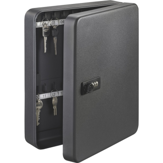 Schlüsselbox KC H200xB160xT60mm schwarz Stahlbl.Anz.Hak.20 St.-Beschreibung lesen