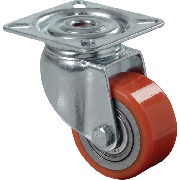 Lenkrolle D.50mm Trgf.120kg m.Plte PU-Beschreibung lesen