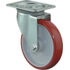Lenkrolle D.125mm Trgf.150kg PU Plte L104xB80mm Farbe Rl.rot