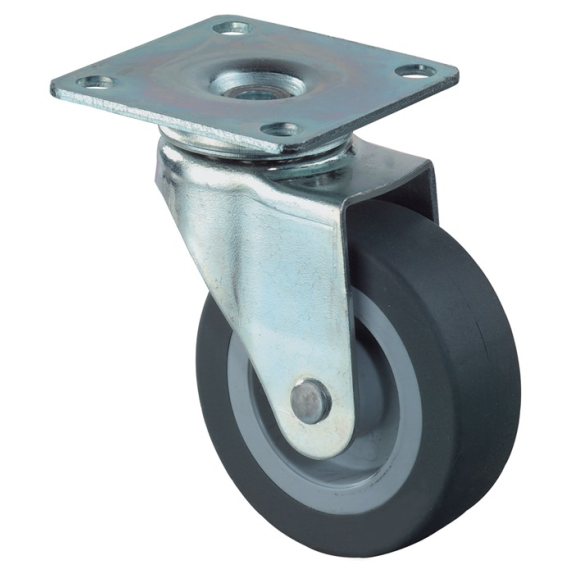 Lenkrolle D.25mm Trgf.15kg m.Plte Gum.grau-Beschreibung lesen