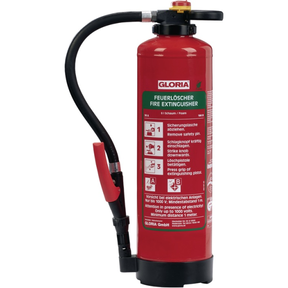 Schaumfeuerlöscher 6l Aufladegerät Brandkl.34 A 144 B m.Wandh.-Beschreibung lesen
