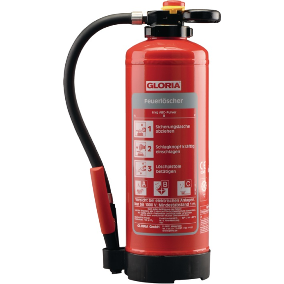 Auflade-Pulverfeuerlöscher 12kg aufladb.Brandkl.55 A 233 B C m.Wandh.-Beschreibung lesen