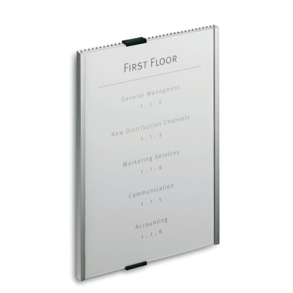 Tür-/Infoschild B210xH297mm Sichtfenster Acryl Rücken Alu.-Beschreibung lesen