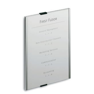 Tür-/Infoschild B210xH297mm Sichtfenster Acryl Rücken Alu.-Beschreibung lesen