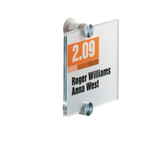 Tür-/Infoschild B105xH105mm Sichtfenster Acryl Rücken Acryl-Beschreibung lesen