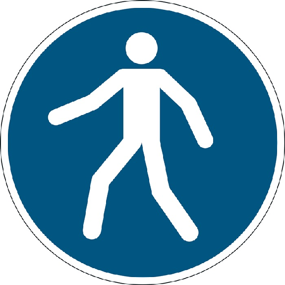 Gebotszeichen ASR A1.3/DIN EN ISO 7010 Fußgängerweg benutzen 430mm R9 Gebotszeichen ASR A1.3/DIN EN ISO 7010 Fußgängerweg benutzen 430mm R9-Beschreibung lesen