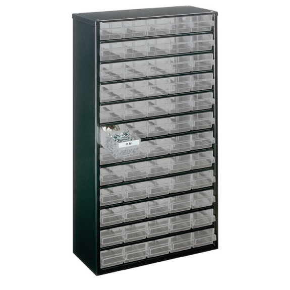 Kleinteilemagazin B306xT150xH552mm galvanisiertes Stahlbl.60 Schubl.PP-Beschreibung lesen