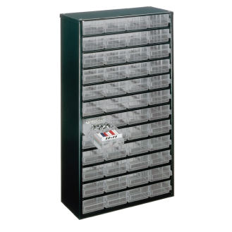 Kleinteilemagazin B306xT150xH552mm galvanisiertes Stahlbl.48 Schubl.PP-Beschreibung lesen