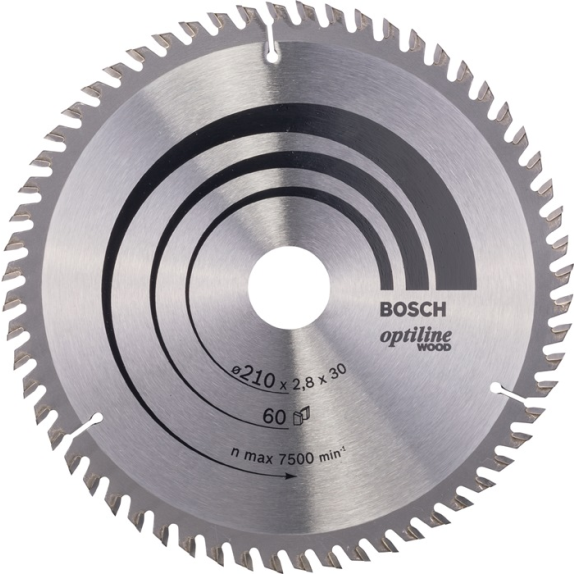 Kreissägeblt Optiline Wood AD 210mm Z.60 WZ Bohr.30mm Schnitt-B.2,8mm Kreissägeblt Optiline Wood AD 210mm Z.60 WZ Bohr.30mm Schnitt-B.2,8mm-Beschreibung lesen