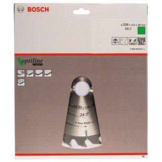 Kreissägeblt Optiline Wood AD 230mm Z.24 WZ Schnitt-B.2,8mm-Beschreibung lesen