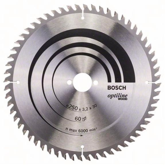 Kreissägeblt Optiline Wood AD 250mm Z.60 WZ Schnitt-B.3,2mm-Beschreibung lesen