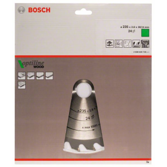 Kreissägeblt Optiline Wood AD 235mm Z.24 WZ Schnitt-B.2,8mm-Beschreibung lesen
