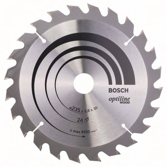 Lame de scie circulaire Optiline Wood AD 235mm Z.24 WZ largeur de coupe 2,8mm-Lire la description