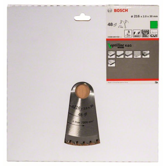 Kreissägeblt Optiline Wood AD 216mm Z.48 WZ/N Bohr.30mm Schnitt-B.2,0mm Kreissägeblt Optiline Wood AD 216mm Z.48 WZ/N Bohr.30mm Schnitt-B.2,0mm-Beschreibung lesen
