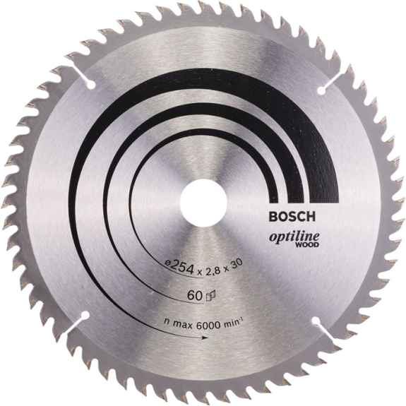 Kreissägeblt Optiline Wood AD 254mm Z.60 WZ Bohr.30mm Schnitt-B.2,8mm HM Kreissägeblt Optiline Wood AD 254mm Z.60 WZ Bohr.30mm Schnitt-B.2,8mm HM-Beschreibung lesen