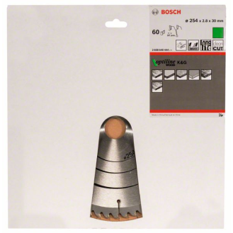 Kreissägeblt Optiline Wood AD 254mm Z.60 WZ Bohr.30mm Schnitt-B.2,8mm HM-Beschreibung lesen