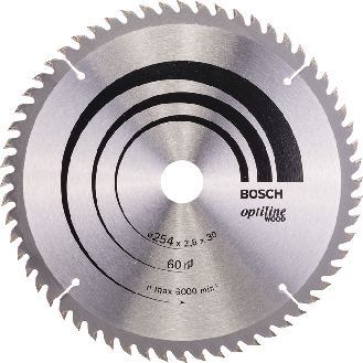 Kreissägeblt Optiline Wood AD 254mm Z.60 WZ Bohr.30mm Schnitt-B.2,8mm HM-Beschreibung lesen