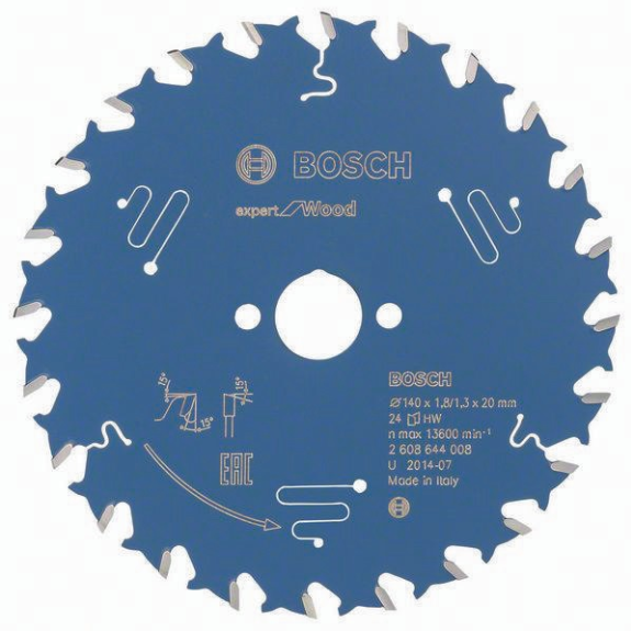 Kreissägeblt Expert for Wood AD 140mm Z.24 WZ Bohr.20mm Schnitt-B.1,8mm-Beschreibung lesen