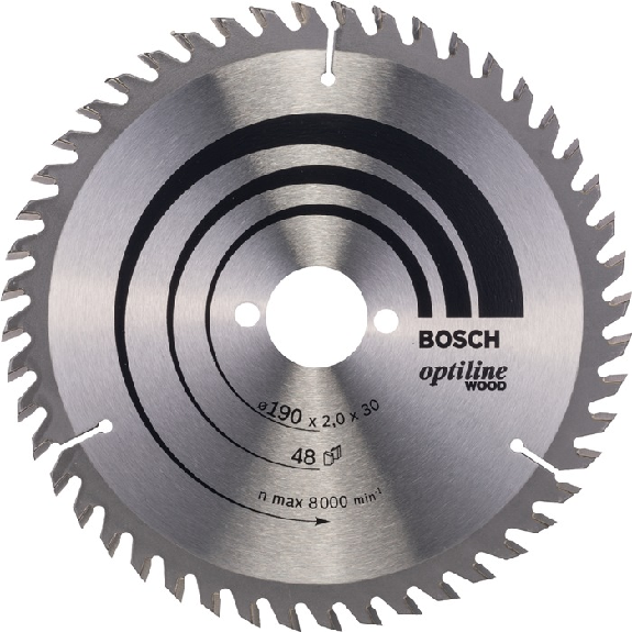 Kreissägeblt Optiline Wood AD 190mm Z.48 WZ Bohr.30mm Schnitt-B.2mm-Beschreibung lesen
