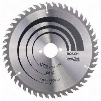 Kreissägeblt Optiline Wood AD 200mm Z.48 WZ Bohr.30mm Schnitt-B.2,8mm-Beschreibung lesen