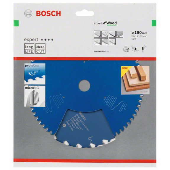 Kreissägeblt Expert for Wood AD 190mm Z.24 WZ Bohr.30mm Schnitt-B.2,6mm-Beschreibung lesen