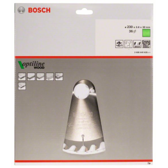 Kreissägeblt Optiline Wood AD 230mm Z.36 WZ Bohr.30mm Schnitt-B.2,8mm HM-Beschreibung lesen