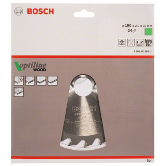 Kreissägeblt Optiline Wood AD 190mm Z.24 WZ Schnitt-B.2mm-Beschreibung lesen