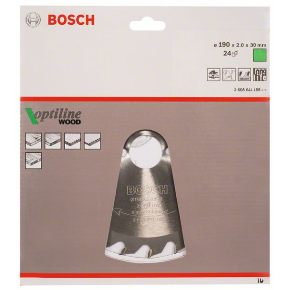 Kreissägeblt Optiline Wood AD 190mm Z.24 WZ Schnitt-B.2mm-Beschreibung lesen