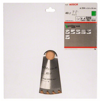 Kreissägeblt Optiline Wood AD 254mm Z.40 WZ Bohr.30mm Schnitt-B.2,8mm HM-Beschreibung lesen