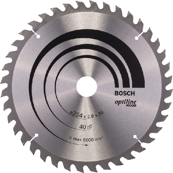Kreissägeblt Optiline Wood AD 254mm Z.40 WZ Bohr.30mm Schnitt-B.2,8mm HM-Beschreibung lesen