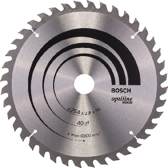 Kreissägeblt Optiline Wood AD 254mm Z.40 WZ Bohr.30mm Schnitt-B.2,8mm HM-Beschreibung lesen